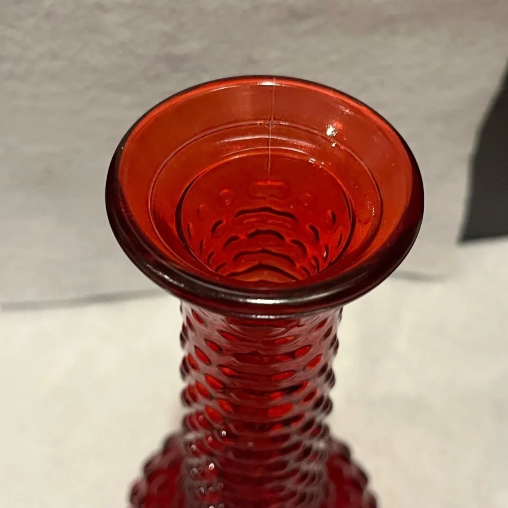 Vintage E. O. Brody Red Hobnail Bud Vase - Picture 3 of 12